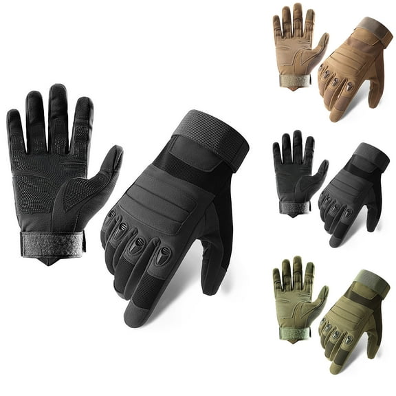 UTSJKR Workout Shooting Hard Knuckle Gloves for Men and Woman with Touchscreen Fingers - Durable and Comfy Hand-Gear for Outdoor Work Cycling Green