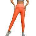 thumbnail image 1 of UTSJKR Yoga Leggings for Women's High Waisted Tummy Control Tights Pants Cycling Workout Yoga Sweatpant with Pockets Orange S, 1 of 5