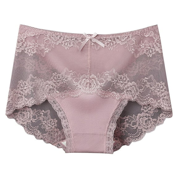 UTTOASFAY Everdri Underwear,6PC Women's Lace Safety Pants Physiological Pants Side Leakage Mid Waist Solid Color Breathable Underwear