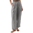 thumbnail image 1 of UTTOASFAY Fashion Pants Women Casual Pocket Button Elastic Waist Full Length Pants Gray, 1 of 8