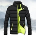 thumbnail image 1 of UTTOASFAY Men Coats Men Winter Warm Slim Fit Thick Bubble Coat Casual Jacket Outerwear Green XL, 1 of 8