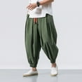 thumbnail image 1 of UTTOASFAY Men Pants Men'S Fashion Casual Loose Solid Color Harem Pants Wide Leg Elasticated Pants, 1 of 8