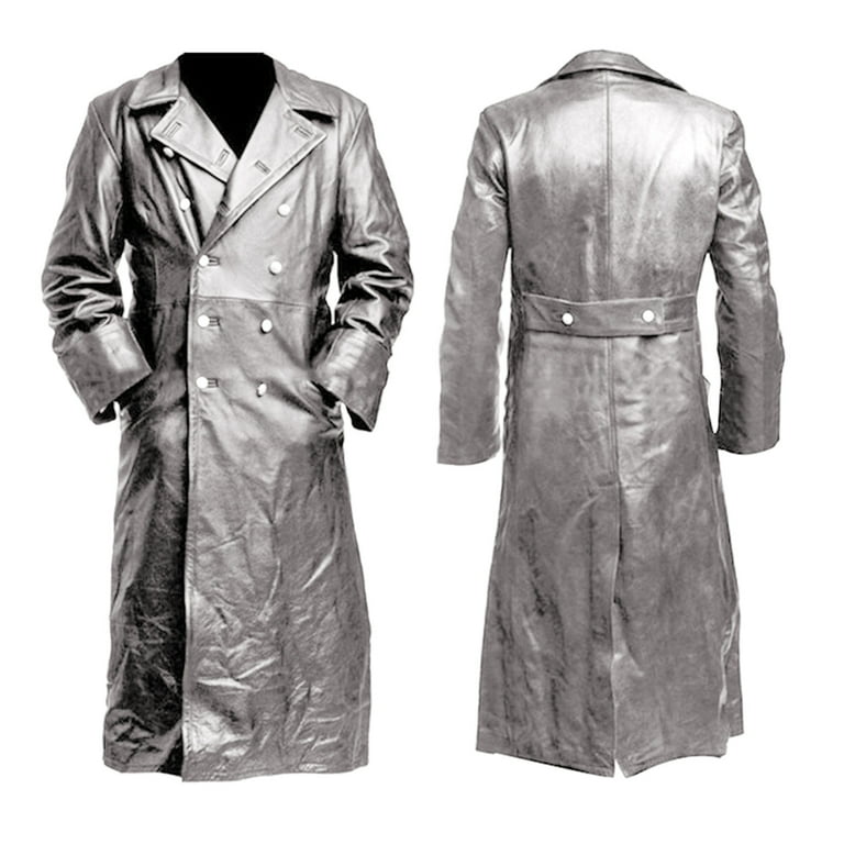 White leather trench coat mens top