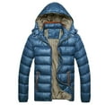 thumbnail image 1 of UTTOASFAY Mens Coats Outerwear Winter Men'S Winter Hat Removable Cotton Jacket Thickening Warm Cotton Padded Coat Flash Picks Blue Xxxl, 1 of 5