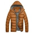 thumbnail image 1 of UTTOASFAY Mens Coats Outerwear Winter Men'S Winter Hat Removable Cotton Jacket Thickening Warm Cotton Padded Coat Flash Picks Yellow Xl, 1 of 3