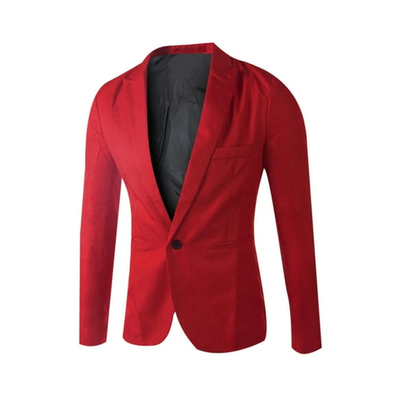 UTTOASFAY Mens Coats and Jackets Clearance Men'S Single Button Solid Color Casual Business Suit Top Flash Picks Red 6(M)