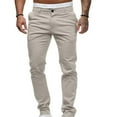 thumbnail image 1 of UTTOASFAY Mens Pants Men'S Casual Button Open Slim Fit Straight Solid Color Trousers Gray 6(M), 1 of 4