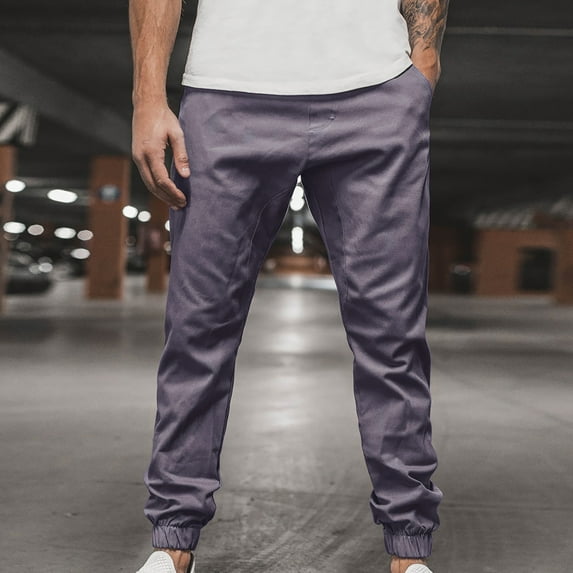 UTTOASFAY Mens Pants Men's Long Casual Sport Pants Fit Trousers Running Joggers Sweatpants Dark Gray 18(XXXXXL)