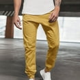thumbnail image 1 of UTTOASFAY Mens Pants Men's Long Casual Sport Pants Fit Trousers Running Joggers Sweatpants Yellow 16(XXXXL), 1 of 6