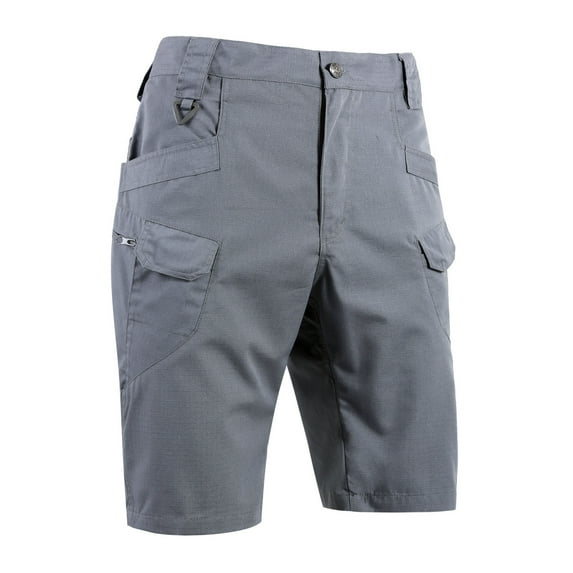 UTTOASFAY Mens Pants Men's Shorts Classic Twill Relaxed Fit Work Wear Safety Cargo Pants Gray S