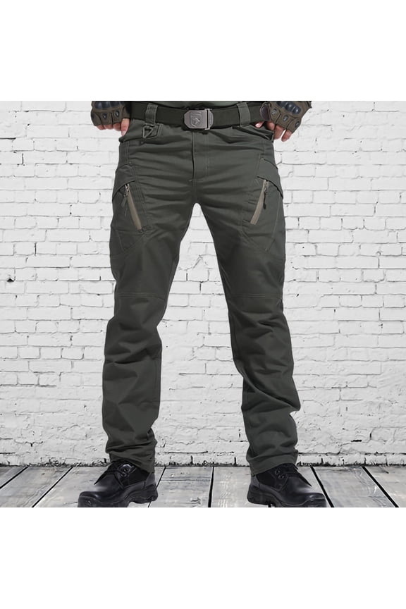 UTTOASFAY Pants for Men Men's Pants Multiple Pockets Cargo Trousers Work Wear Safety Cargo Pocket