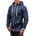 thumbnail image 1 of UTTOASFAY Winter Coats for Men Men's Solid Stitching Drawstring Hooded Slim Fashion Jacket Coat Outwear Blue M, 1 of 3