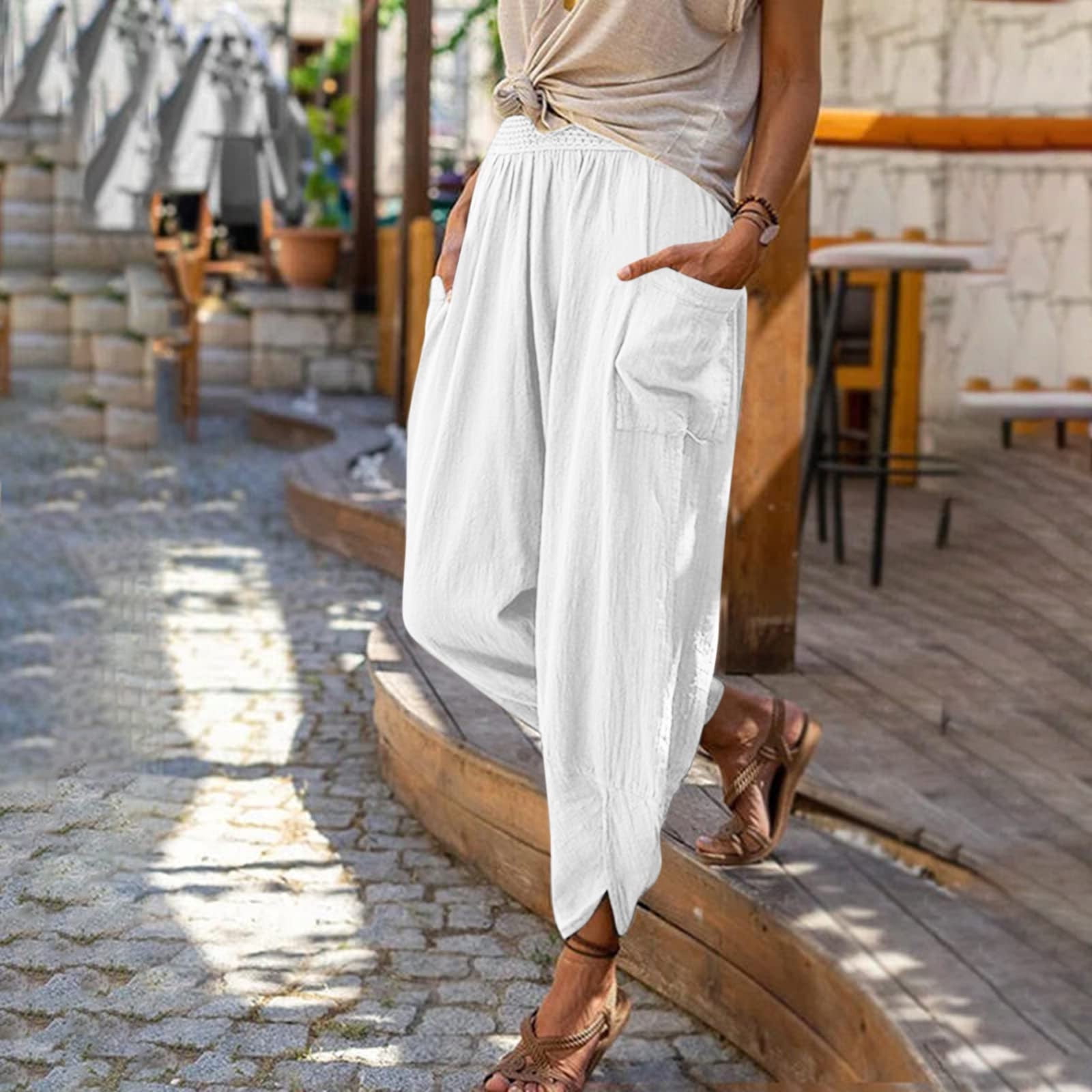 Winter white plus size pants shop