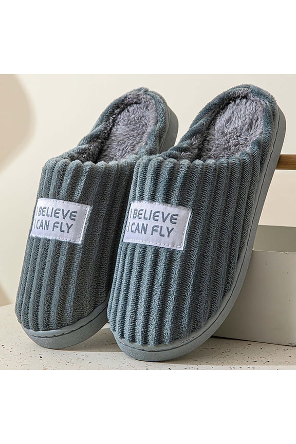 UTTOASFAY Women Fashionable Leisure Winter Cute Home Indoor Thick Sole Warm Couple Shoes Time and Tr