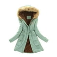 thumbnail image 1 of UTTOASFAY Women Long Sleeve Winter Womens Warm Coat Hooded Jacket Slim Winter Outwear Coats, 1 of 3