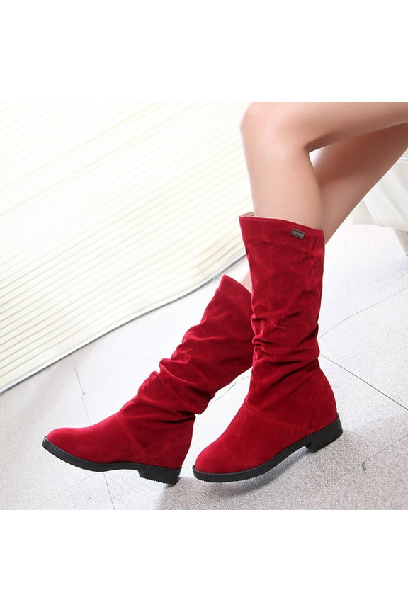 UTTOASFAY Women's Boots Women's Ladies Fashion Casual Beautiful Knotted Knee-High Long Boots Flat Shoes