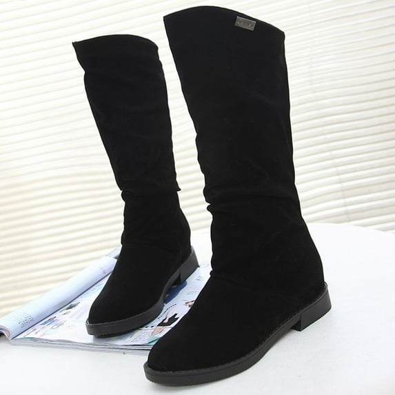 UTTOASFAY Women'S Boots Women'S Ladies Fashion Casual Beautiful Knotted Knee-High Long Boots Flat Shoes