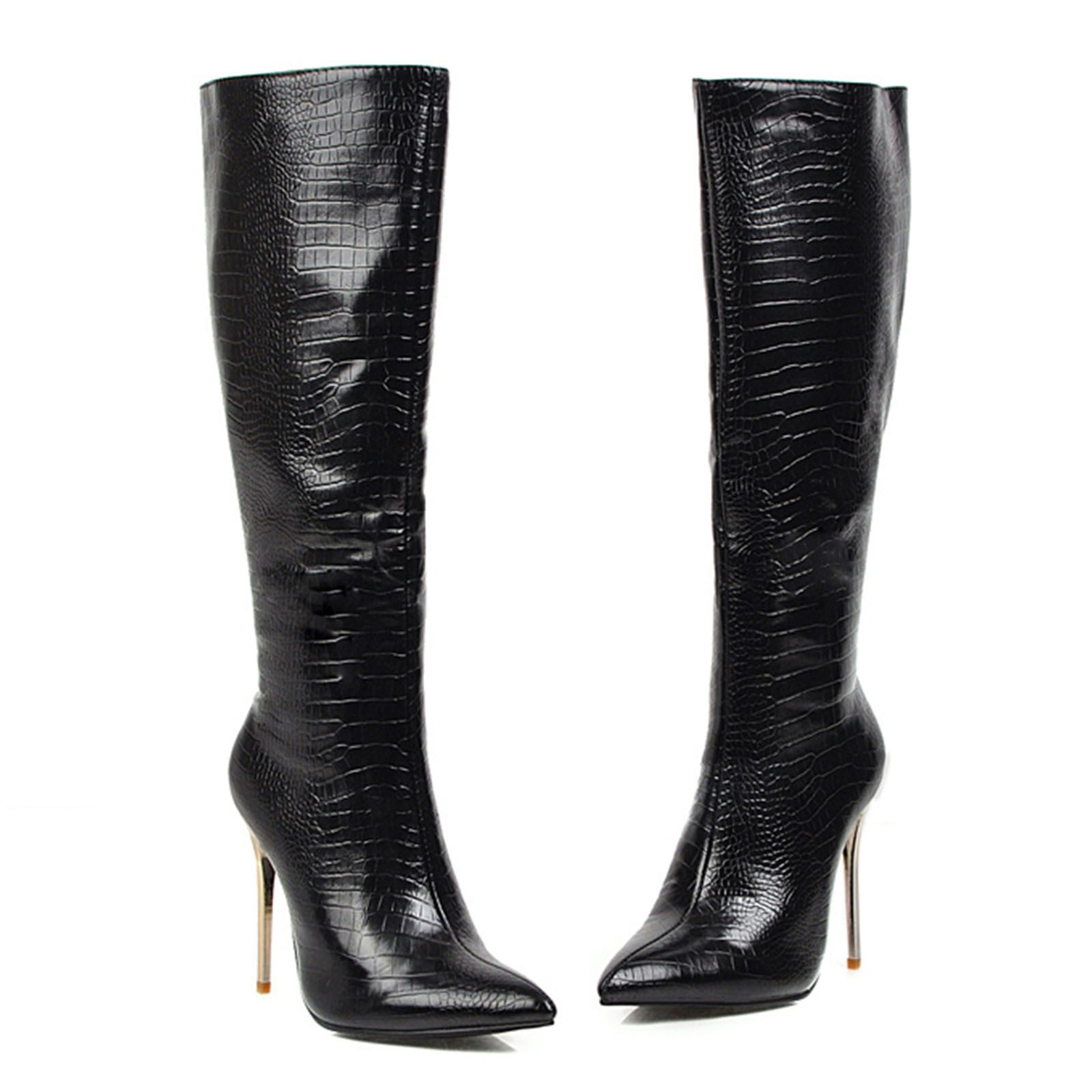Loretta - High Heeled Women's Python Print Boots