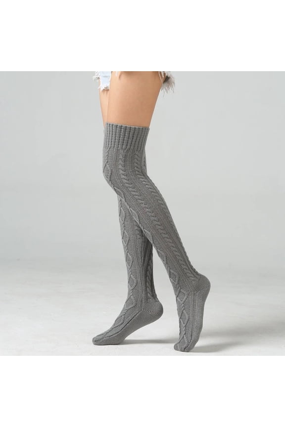 UTTOASFAY Women Socks Women's Cable Knit Long Boot Stocking Socks Knee High Winter Leg Warmers