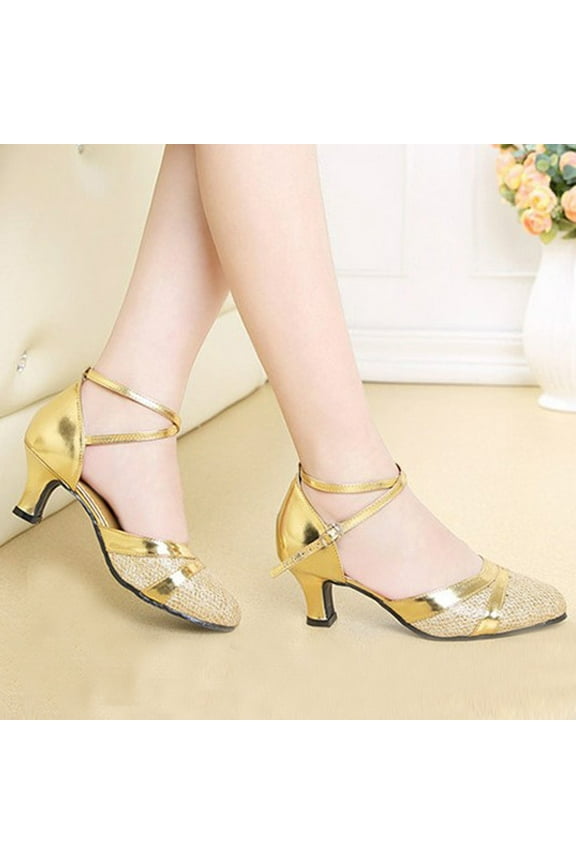 UTTOASFAY Womens Shoes Women'S Ballroom Tango Latin Salsa Dancing Shoes Sequins Shoes Social Dance Shoe