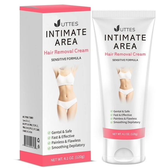 UTTSE Intimate Hair Removal Cream for Women, Sensitive Formula for Underarms, Bikini Area, and Body, 3.5 fl oz