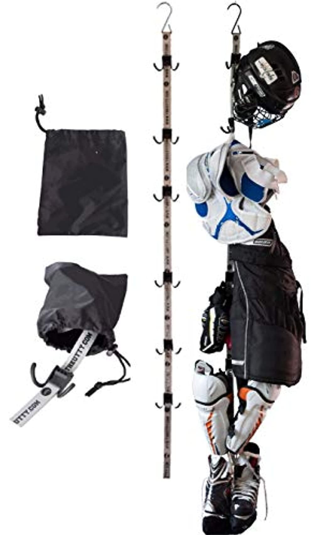UTTY Portable Hockey Gear Drying Rack with 6 Hooks, Space-Saving Sports ...