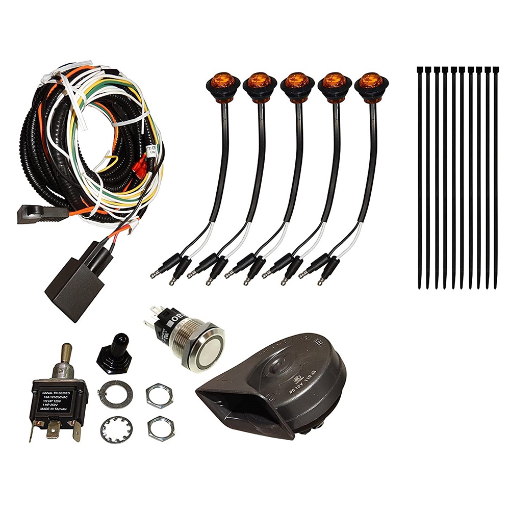 UTV/ATV Turn Signal Kit Universal with Toggle Switch and Horn Kit Amber