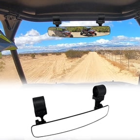 UTV Center Rear View Mirror, Aluminium alloy Convex Mirror fits 1.65"-2" Roll Bar Mount Compatible with Polaris RZR, Can am X3, Honda Pioneer, Kawasaki Mule, Yamaha