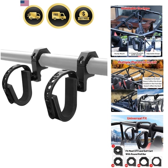 UTV Gun Holder - Roll Bar Tool Gun Rack Fits for 1", 1.5",1.75", and 2" Roll ...