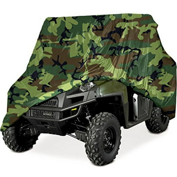 UTV HEAVY DUTY 420 DENIER CAMO WATERPROOF UTV SIDE BY SIDE COVER COVERS FITS UP TO 124'L UTV COVER FOR RHINO RANGER MULE GATOR PROWLER RAZOR RECON RZR VIKING WOLVERINE WILDCAT (2 YEAR WARRANTY)