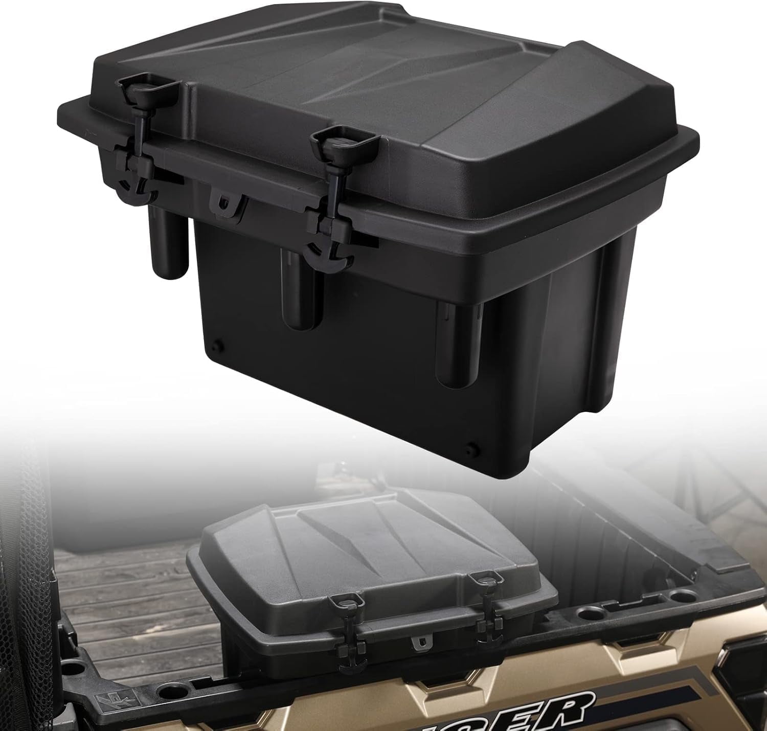 A & UTV PRO Bed Storage Box 5.5GAL Compatible with Polaris Ranger 1000 XP 900 800 700 570 500 Polaris General 1000 Accessiories Cargo Box Hard Tool Box 21L