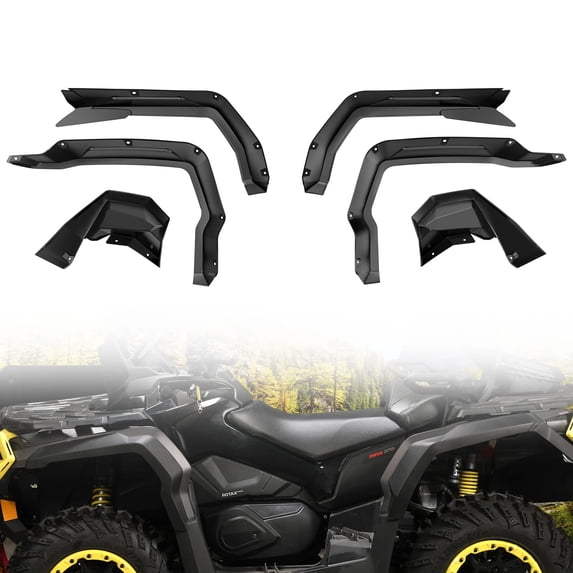A & UTV PRO Extended Fender Flares for 2015-2021 Can Am Outlander 450/500/570, Heavy Duty Front Rear Mud Flaps Guards Accessories, Replace OEM # 715001909