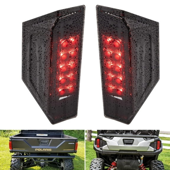 A & UTV PRO LED Tail Lights for 2015-2024 Polaris Ranger 570 Fullsize 900 RGR General Accessories Rear Brake Stop Lights Assembly Replace OEM #2412774, Smoked Pair 2PCS