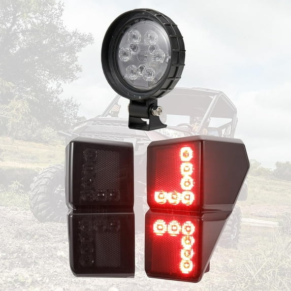 A & UTV PRO LED Tail Lights & Backup Light for Polaris Ranger XP 1000/ Crew XP 1000/ Ranger 1000 2018-2024 Accessories, Red Rear Brake Reverse Stop Lights Accessories, Replace OEM #2413766