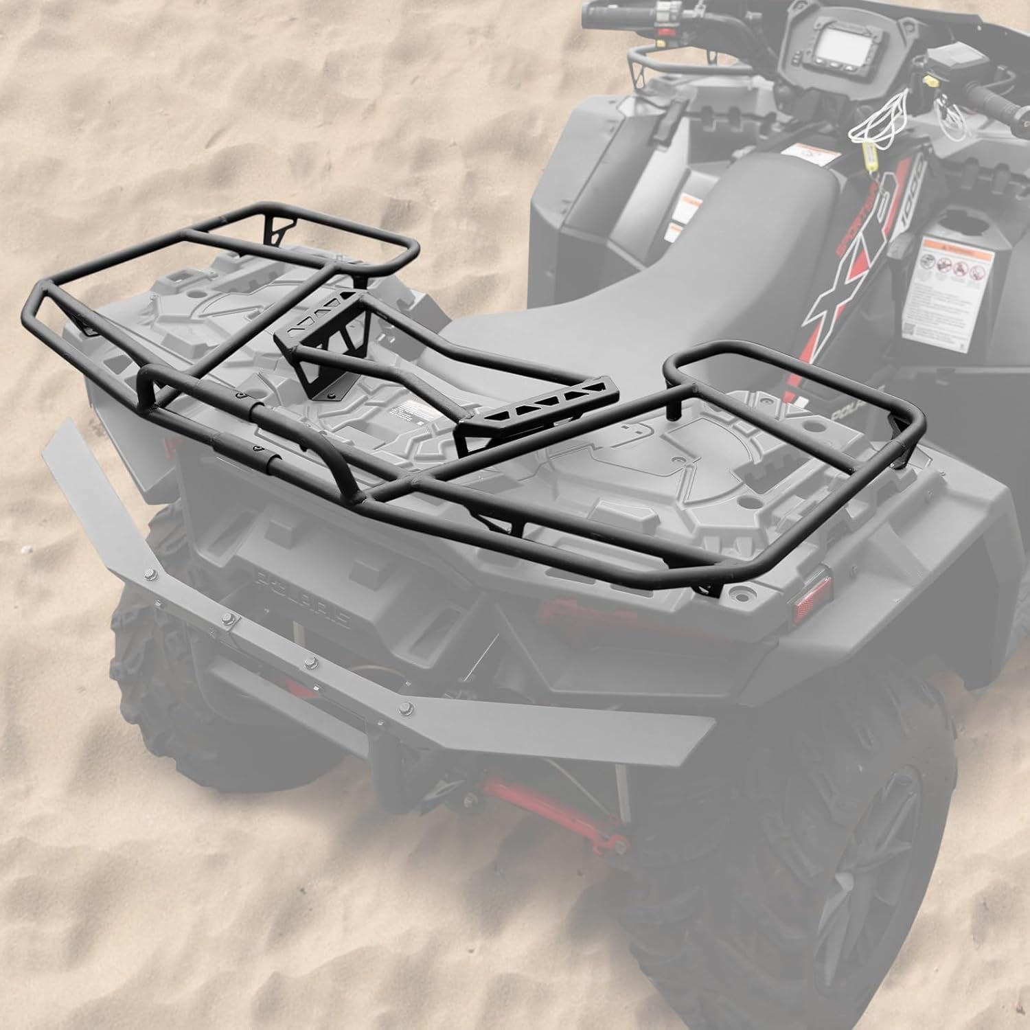 A \u0026 UTV PRO Rear Rack for Polaris Sportsman 850/850 SP/XP 1000 / XP 1000 S  2017-2025, Heavy Duty Steel ATV Basket Luggage Cargo Back Racks Extender  Accessories, Replace OEM # 2883258 - Walmart.com, image size:1500x1500