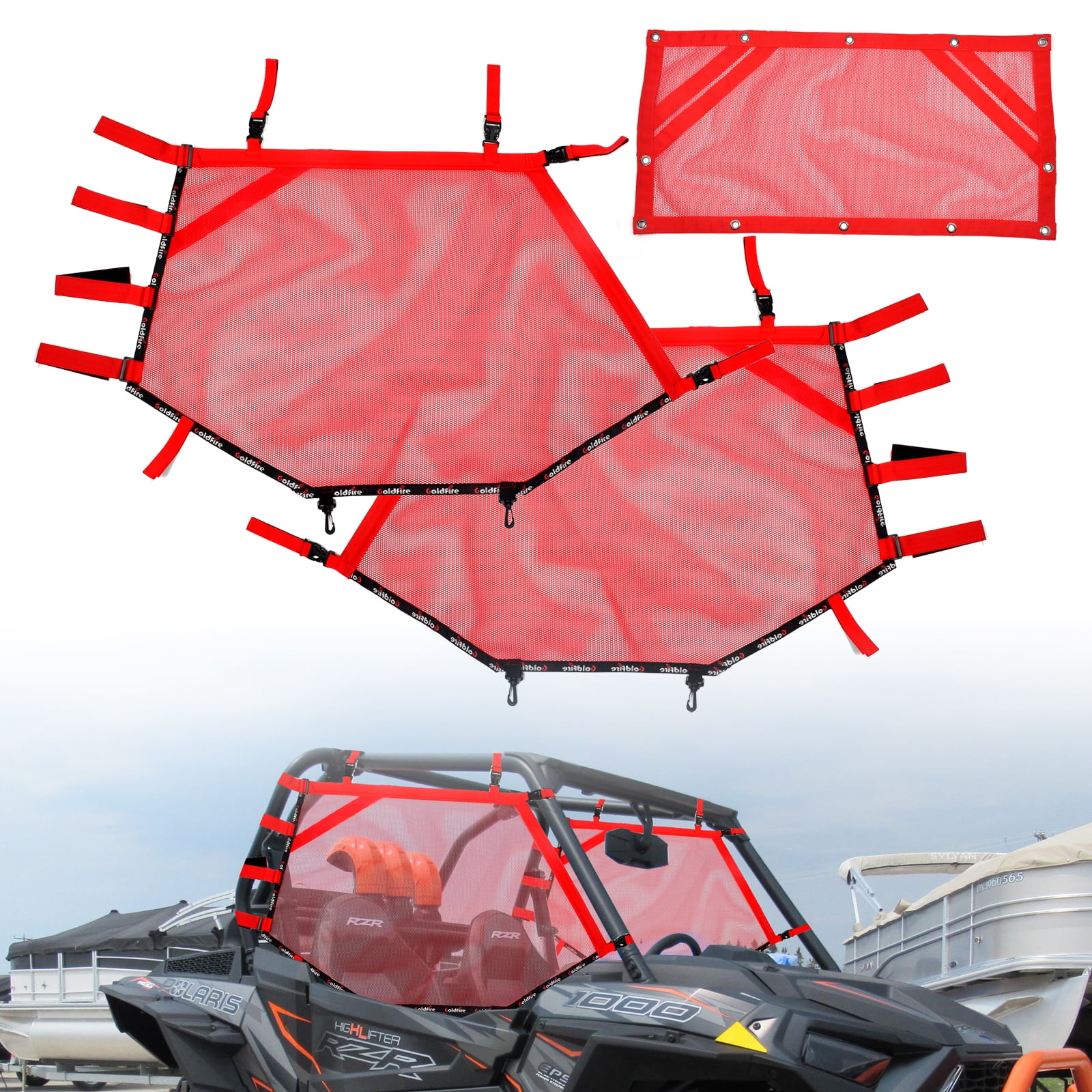 UTV RZR Accessory Window Shade Nets Left Right & Rear Window Shield Fit for Polaris RZR 1000 XP Turbo POLARI RZR 500 570 800 900