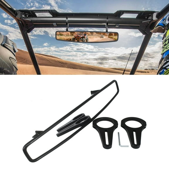 UTV RearView MirrorHKOO 16.5" Wide Rear View Race Mirror Convex Mirror with 1.75"-2 Clamp for ATV UTV Yamaha,Polaris,Kawasaki MULE