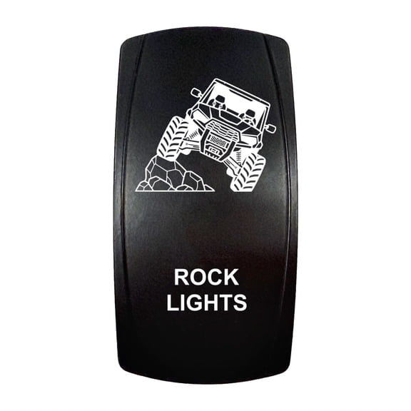 UTV Rock Lights | On / Off Rocker Switch | 4-Pin 20A Blue LED Backlit | Waterproof 12V 48V