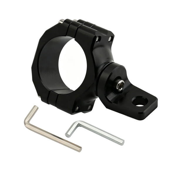 UTV Round Tube Clamp Bracket for Light or Accessory Mounting, Fits 1.75 to 2 Inch Roll Cage Tubes, 114.5 mm Height, Matte Black Finish