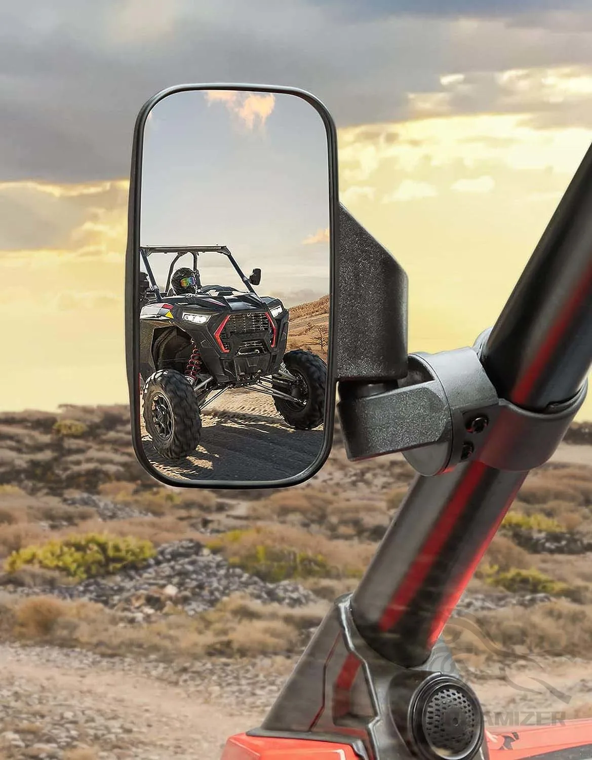 UTV Side Mirrors Offroad Rear View Mirrors, Universal Fits 1.6-2 inch Round Roll Cage Bar for RZR Ranger Maverick X3 Commander Pioneer Mule Teryx Yxz 1000 Rhino Krx Talon
