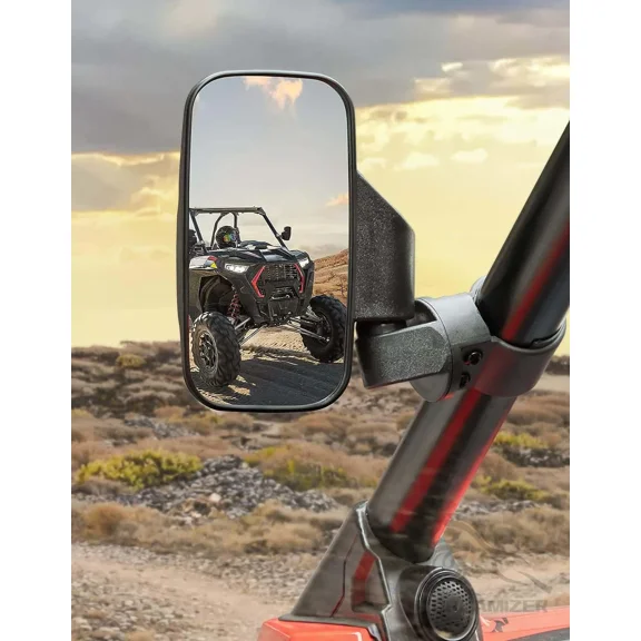 UTV Side Mirrors Offroad Rear View Mirrors, Universal Fits 1.6-2 inch Round Roll Cage Bar for RZR Ranger Maverick X3 Commander Pioneer Mule Teryx Yxz 1000 Rhino Krx Talon