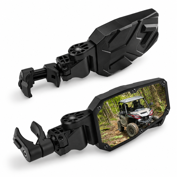 UTV Side Mirrors with Automatic Folding & Reset, Fits 1.5"-2" Roll Bars