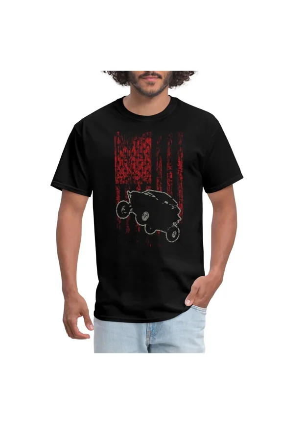 UTV Side X Side Racer USA Flag Off Road 4x4 Humorous Adventure Unisex T-Shirt, S-5XL