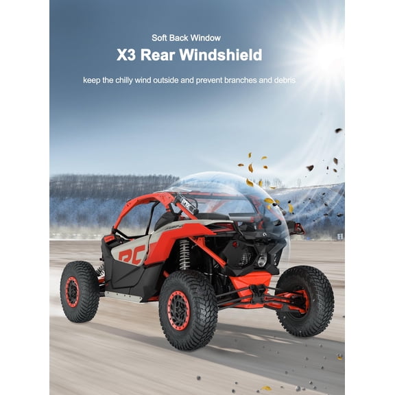 UTV Soft Rear Windshield for Can Am Maverick X3 X3 Max Compatible Durable Easy Install