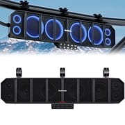 UTV Sound Bar Waterproof 8-Speaker ATV Soundbar Bluetooth & Multicolor Lights 25-Inch SxS Speakers | Radio Amplified Soundbar for Polaris RZR, Can-Am Golf Cart, Marine w/ FM Radio