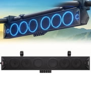 UTV Sound Bar Waterproof 8-Speaker ATV Soundbar Bluetooth & Multicolor Lights 34-Inch SxS Speakers | FM Radio Amplified Soundbar for Polaris RZR, Can-Am Golf Cart, Marine