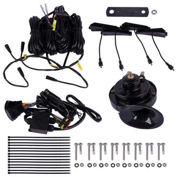 UTV Triangle LED Turn Signal Kit with 110dB Horn & Rocker Switch, Amber Lights for Polaris RZR Ranger, Can-Am Maverick, CFMoto, Arctic Cat, Fits Front & Rear, SKU 98231329