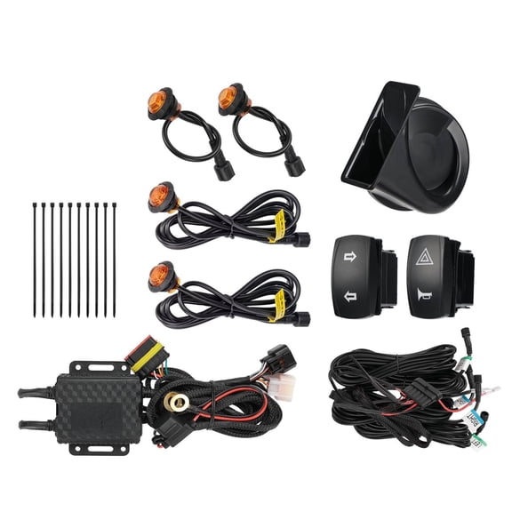 UTV Turn Signal Kit with Horn, Pre-Wired, Plug and Play UTV ATV Blinker with Rocker Switch, Hazard Light, Universal Street Legal Kit Compatible with Polaris, Can-Am, Kawasaki, CFMOTO