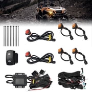 UTV Turn Signal Kit Pre-Wired Plug and Play UTV ATV Blinker with Rocker Switch Universal Street Legal Kit Compatible with Can-Am Defender X3 Polaris Ranger RZR CFMOTO
