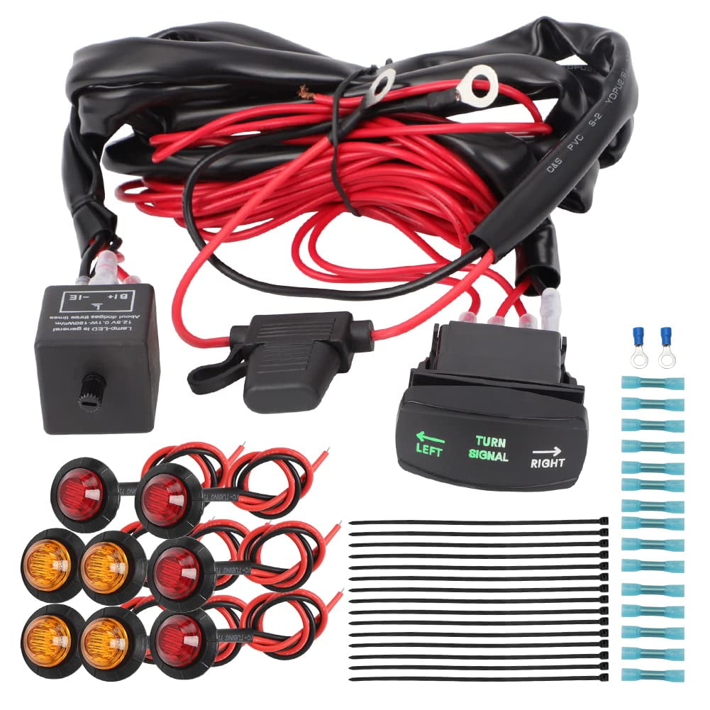 UTV Turn Signal Kit Universal ATV Street Legal Kit with Rocker Switch ...